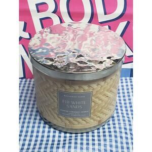 BBW Fiji White Sands Large 3 Wick Candle w. Decorative Lid Home Fragrance Decor
